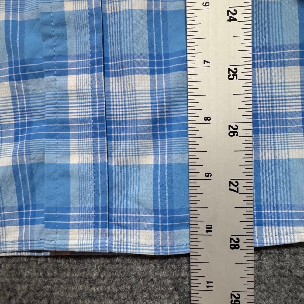 Vineyard Vines Shirt On The Go Small Plaid Button Down Shirt Blue Performance - Picture 7 of 9